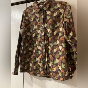 Moda Multicolor Leaf Print Shirt